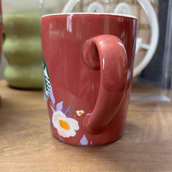 Starbucks Logo 2020 Mauve Floral Mermaid Siren Coffee Tea Mug Cup 10 Fl OZ - Picture 2 of 8